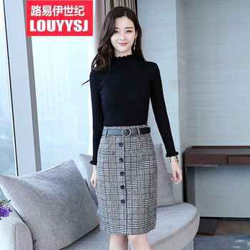 路易伊世紀(jì) 千鳥格  連衣裙