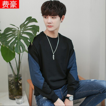 費(fèi)豪（FEIHAO） 長(zhǎng)袖 男士T恤 黑色MY002 