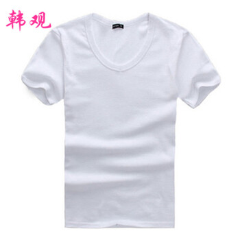 韓觀 短袖 男士T恤 純白V領 XL，L，M，XXL