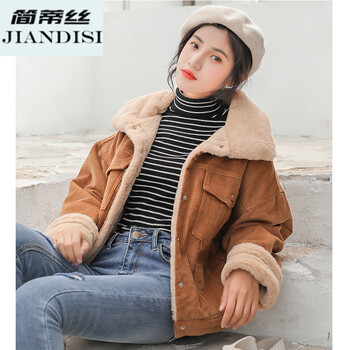簡(jiǎn)蒂絲（Jiandisi） POLO領(lǐng) 長(zhǎng)袖 女 短外套 口袋，拼接，紐扣