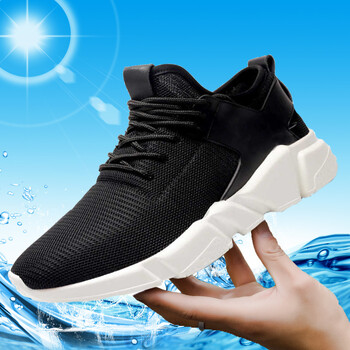 尚善尚水（SHANGSHANSHANGSHUI）跑步鞋黑白 H1透氣網(wǎng)面布鞋 