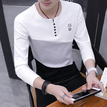 傳奇保羅（CHUANQIBAOLUO） 長袖 男士T恤 700白色 XL，L，XXXL，M，XXL