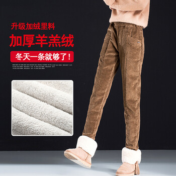高腰毛呢女褲，微胖妹子的福音