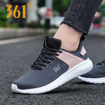 361°跑步鞋2240烏黑色/粉玫紅 35