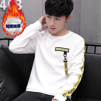 費洛仕（FIOOSU） 長袖 男士T恤 957白色-拉繩 XL，L，XXL，M，XXXL