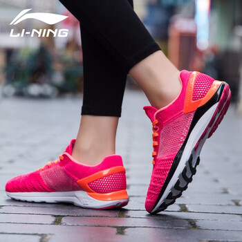 李寧（LI-NING）跑步鞋女款 熒光炫粉/熒光柔橙 35，36，37，38，39，40，35.5