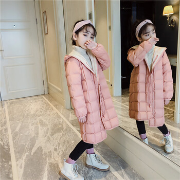 超長款羽絨服粉