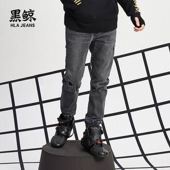 黑鯨（HLAJEANS） 直筒褲 青春休閑 男士牛仔褲