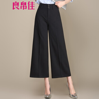 良帛佳 高腰 闊腳褲 女 九分褲 休閑褲