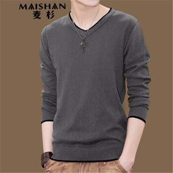 麥杉（MAISHAN） 長袖 男士T恤 深灰 XL