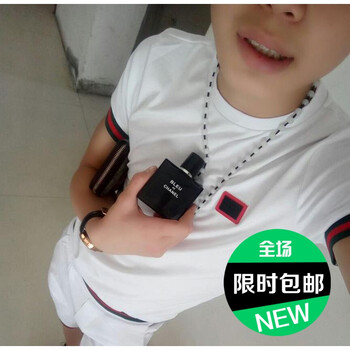 普戈斯（PUGESI） 短袖 男士T恤 紅人章白色 S，XL，L，XXL，XXXL，M
