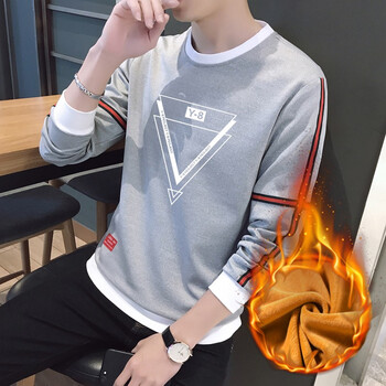 赫塔菲（HETAFE） 長袖 男士T恤 5022麻灰色 XL，4XL，L，XXL，XXXL，M