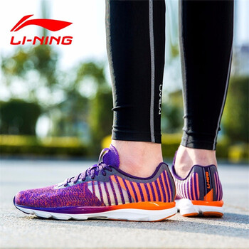 李寧（LI-NING）跑步鞋莓紫色/熒光耀橙13-8 39