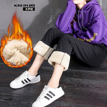卡尹娃（KAYINWA） 松緊腰 直筒褲 女 長(zhǎng)褲 休閑褲