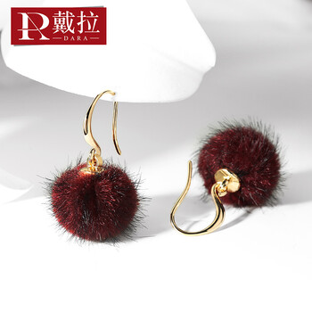 戴拉（dara）耳環(huán)水貂毛