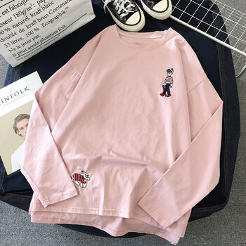deciuhlae 刺繡 短袖 T恤 女 圓領(lǐng)