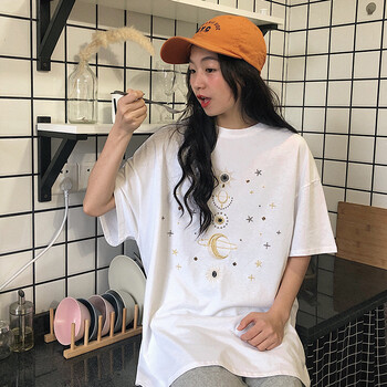 joy of  joy 刺繡 短袖 T恤 女 V領(lǐng)