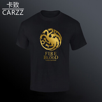 卡致（CARZZ） 短袖 男士T恤 龍媽-坦格利安金 