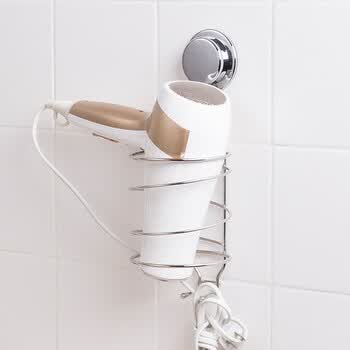 欧润哲 风筒架 旋式吸盘不锈钢电吹风机架子 浴室置物收纳架