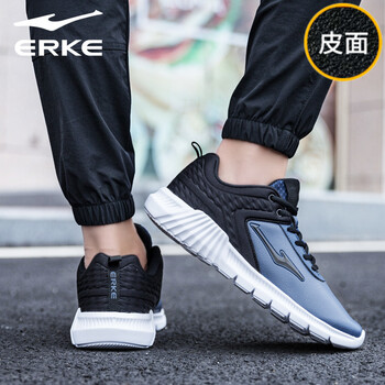 鴻星爾克（ERKE）跑步鞋墨水藍/正黑（3187皮面） 44，39，40，41，42，43