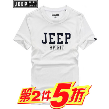 吉普（JEEP） 短袖 男士T恤 1023白色 