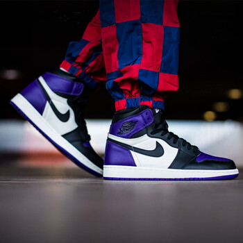 耐克（NIKE）籃球鞋555088-501 黑紫腳趾 