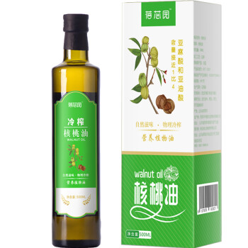 蓓芯园 核桃油 物理冷榨DHA食用油500ml（礼盒装）