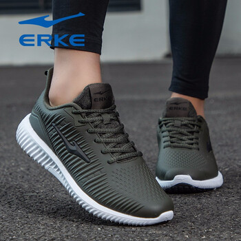 鴻星爾克（ERKE）跑步鞋橄欖綠/正黑（皮面） 42