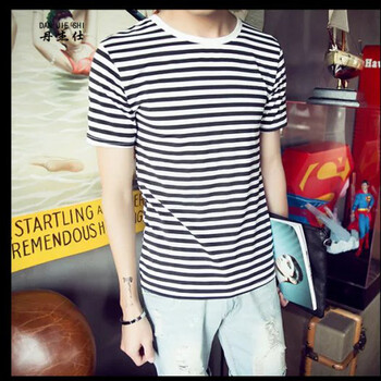 丹杰仕（DAN JIE SHI） 短袖 男士T恤 大條紋白色 S