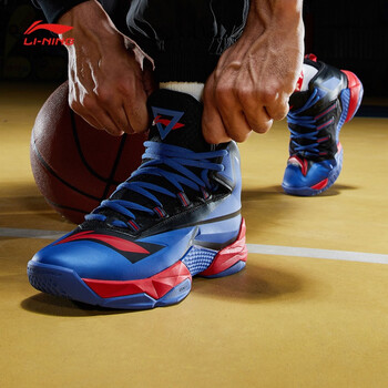 李寧（LI-NING）籃球鞋亮藍(lán)色/赤櫻紅 42