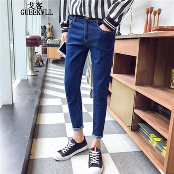戈客（GUEEKVLL） 闊腿褲  男士牛仔褲