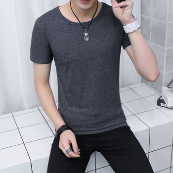 SCNDEWMY 短袖 男士T恤 深灰色 短袖圓領(lǐng) S，XL，4XL，L，M