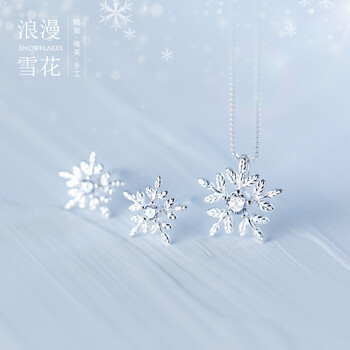 小雪花耳釘