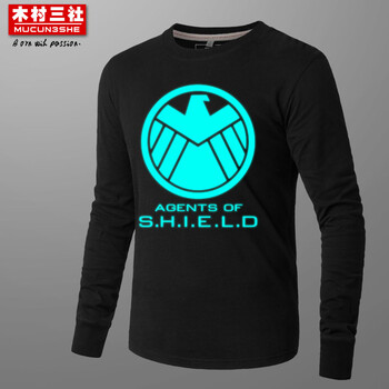 木村三社（MuCunSanShe） 長(cháng)袖 男士T恤 男黑色/01-藍光 