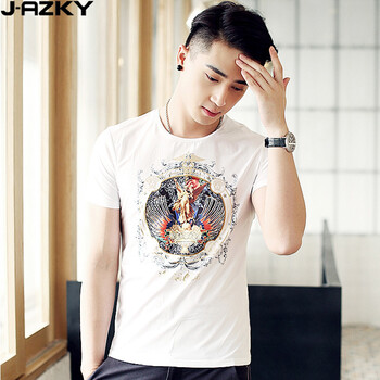 Jazky 短袖 男士T恤 白色 XL，L，M，XXXL，XXL