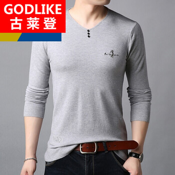 古萊登（GODLIKE） 長袖 男士T恤 5504灰色 