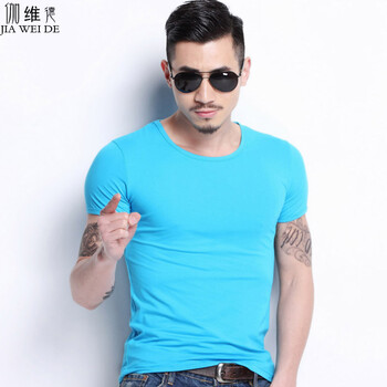 伽維德（JIAWEIDE） 短袖 男士T恤 天藍色 