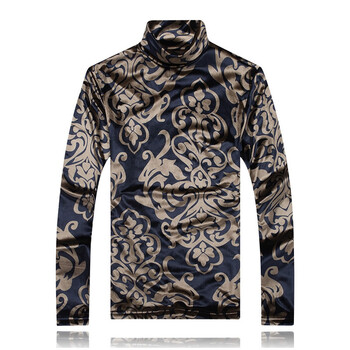 閃爆（SHANBAO） 長袖 男士T恤 深藍色 不加絨 XL，L，加大，XXL，XXXL，M