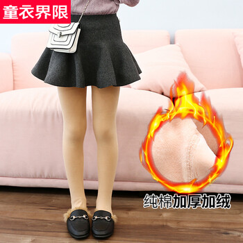 女童加絨純色打底褲