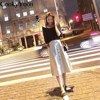 CookyYoon 純色 拼接，印花 連衣裙