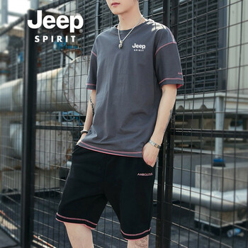 Jeep 短袖 男士T恤 灰色JQN1913 