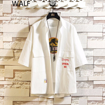 WALF 五分袖 男士襯衫 青春休閑