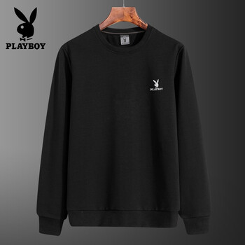花花公子（PLAYBOY） 長袖 男士T恤 1841黑色常規(guī)款 