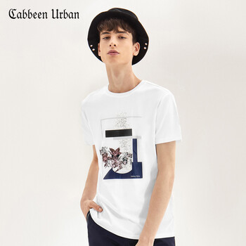 Cabbeen Urban 短袖 男士T恤 漂白色02 