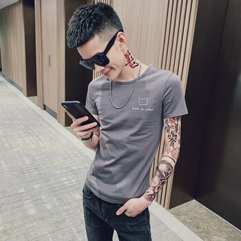 C2潮潮（C2 CHAOCHAO） 短袖 男士T恤 黑色T10 M