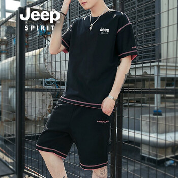 Jeep 短袖 男士T恤 黑色JQN1913 