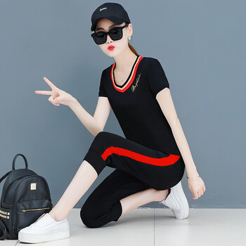 秋萊莎 3D，撞色 短袖 T恤 女 圓領(lǐng)