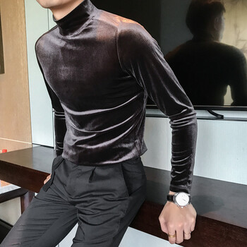 瑾丹（JOMDARM） 長袖 男士T恤 絨面咖啡色 