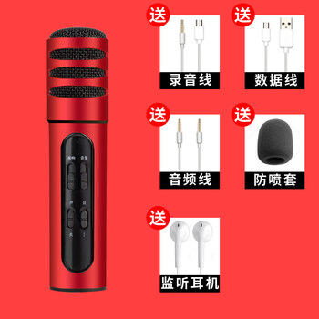 soutege 全民K歌 支撐式 麥克風(fēng) 中國(guó)紅#【送音頻線+耳機(jī)+防噴棉】