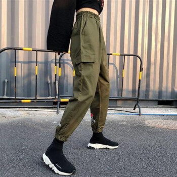 deciuhlae 高腰 工裝褲 女 九分褲 休閑褲